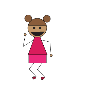 pink shirt jumping girl